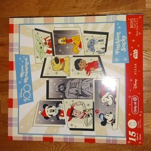 Disney 15 low-cut S/M boys socks shoe sz 9-2 & 1/2 100th Retro reimagined socks